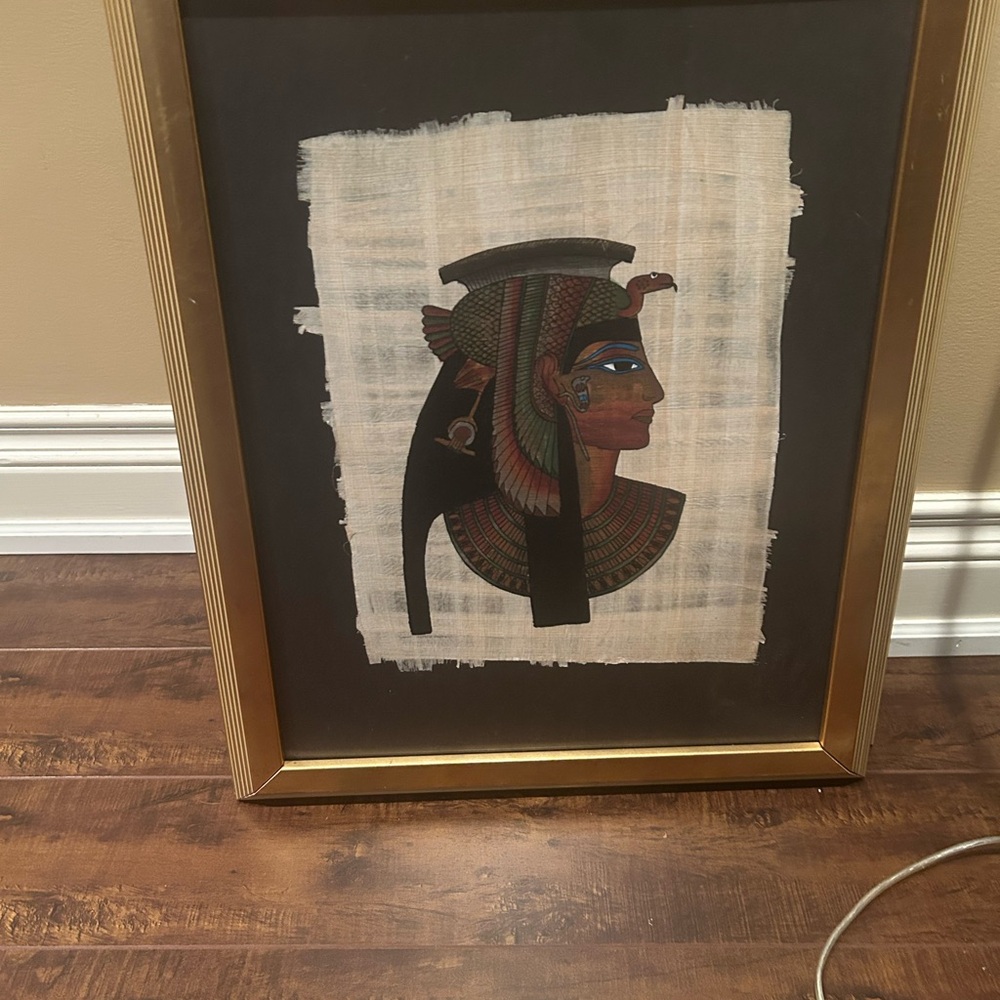 Papyrus Egyptian Profile Art Print in Black, Gold, Red, Green, Blue